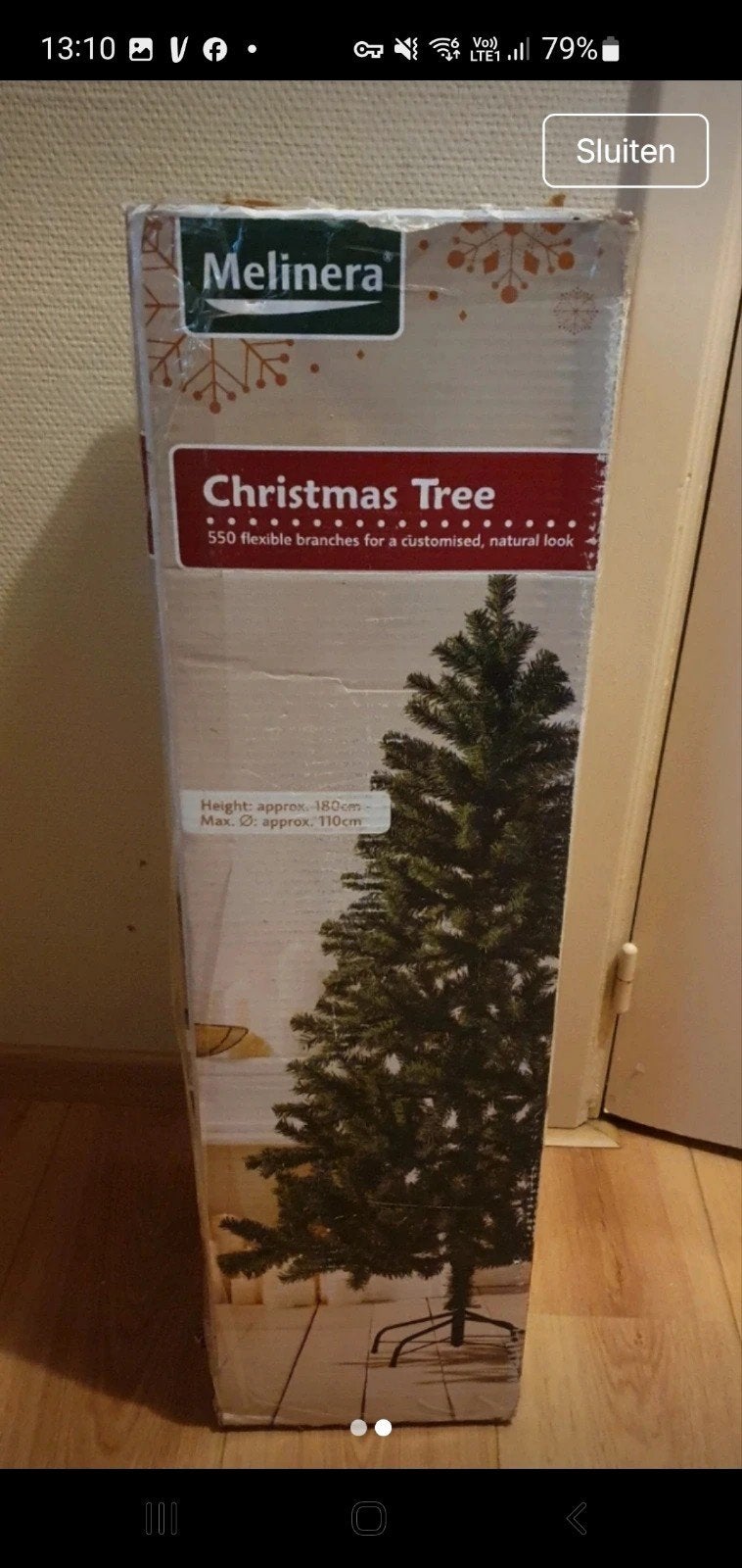 mooi grote  volle kerstboom 180 pp 110, Diversen, Ophalen of Verzenden, Zo goed als nieuw