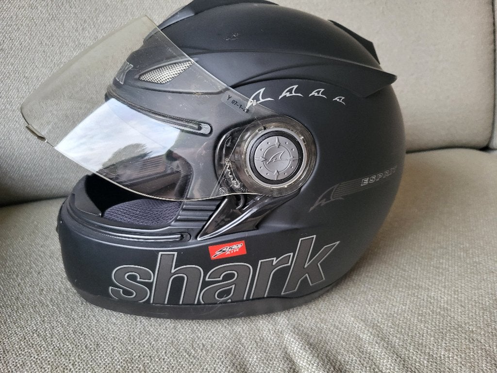Motorhelm zwart Shark Esprit, Motoren, Shark, Ophalen of Verzenden, Integraalhelm, S