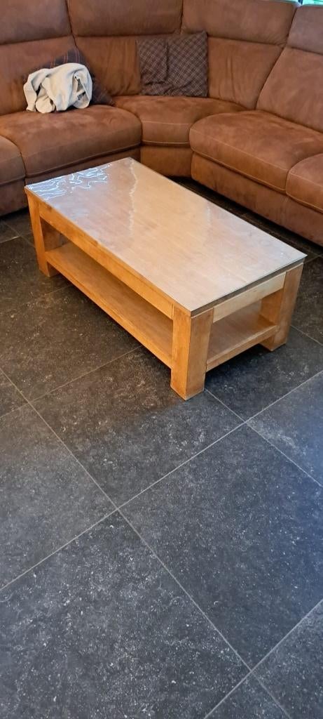 eetkamer tafel +  6 stoelen en salontafel, Ophalen, Gebruikt, 4 tot 6 stoelen
