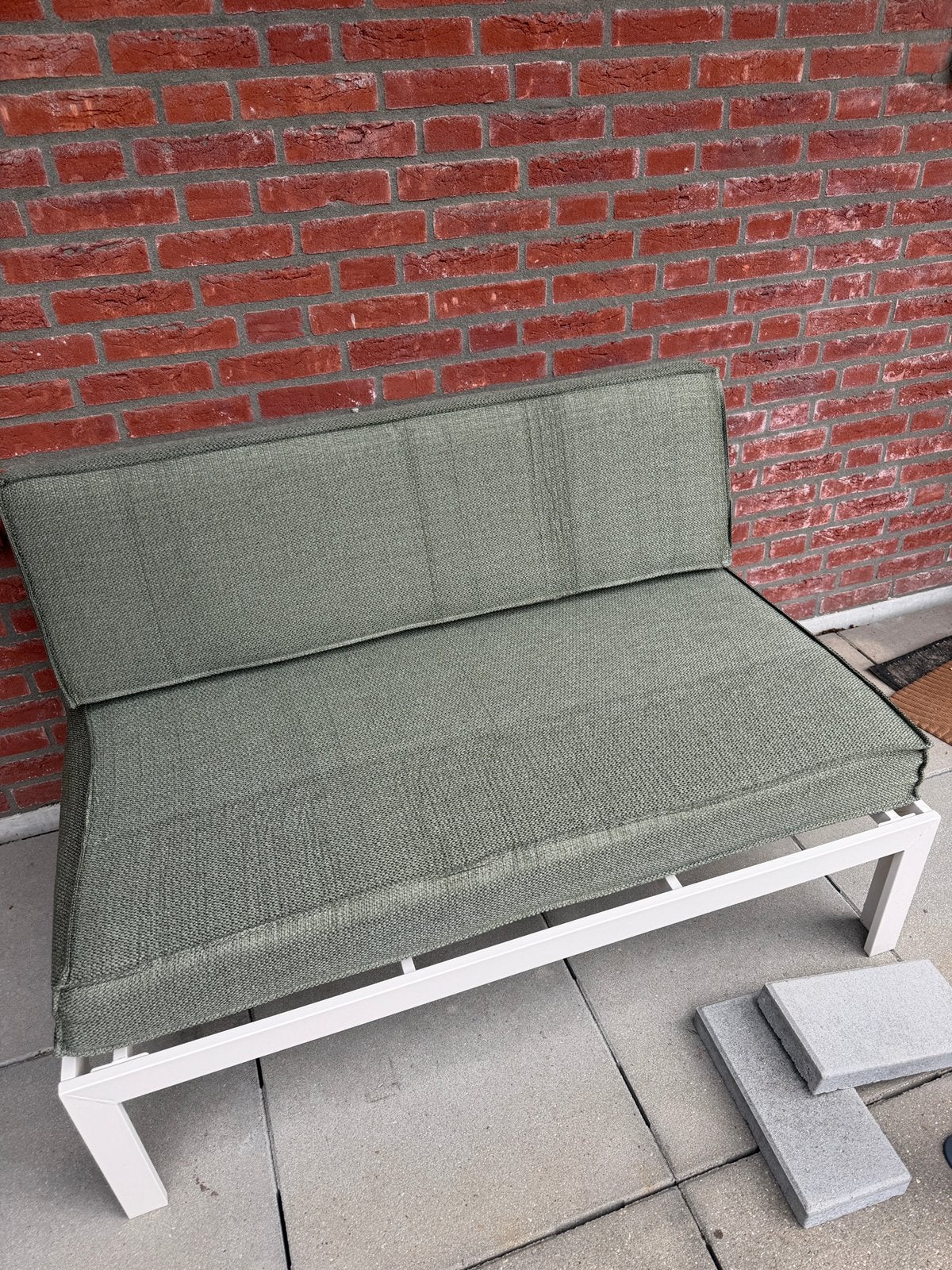 Ijzeren palletbank met nieuwe kussens, Tuin en Terras, Ophalen, Nieuw
