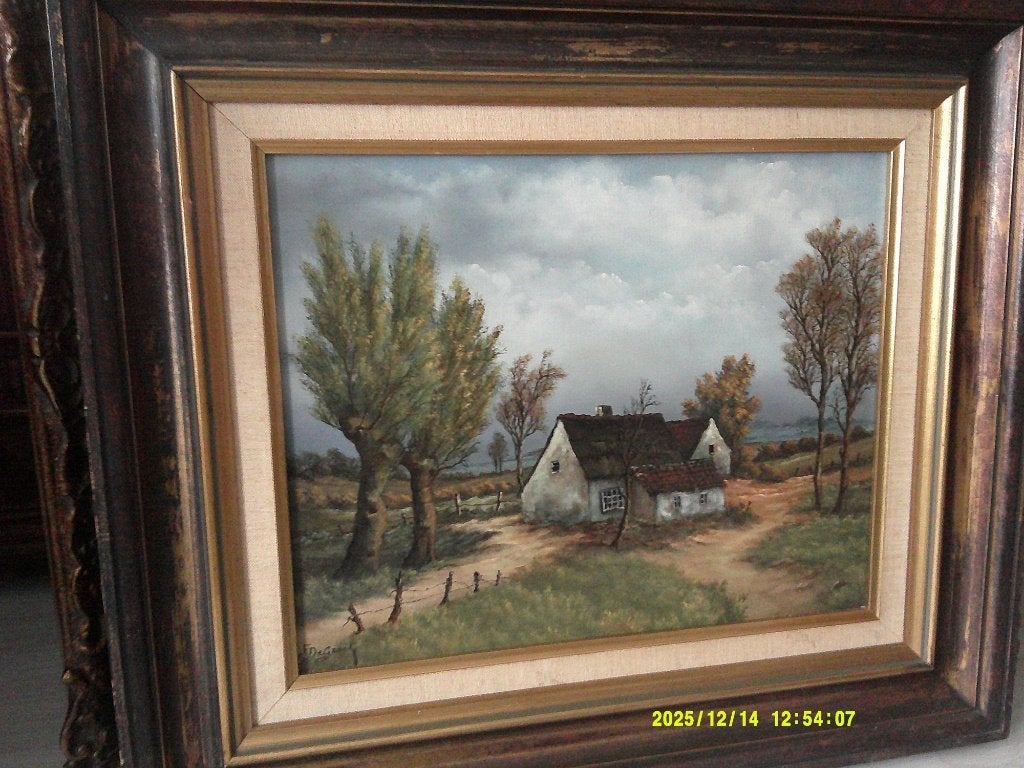 F. De Groot (1926) -Belle peinture -Inscrite à PIRON, BAS.., Antiquités & Art, Enlèvement ou Envoi, Cadre spécial, Toile