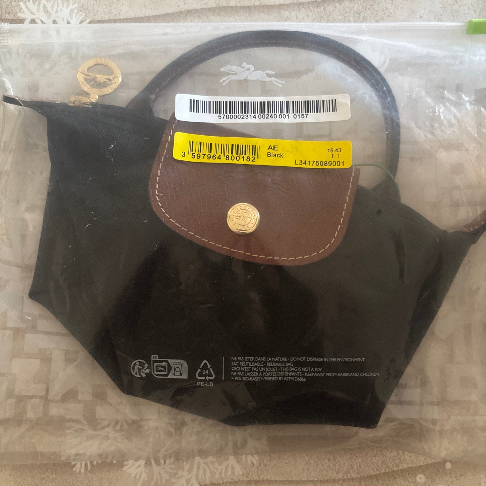 Longchamp XS canvas tas, Handtassen en Accessoires, Tassen | Damestassen, Ophalen of Verzenden, Zo goed als nieuw, Zwart, Schoudertasje