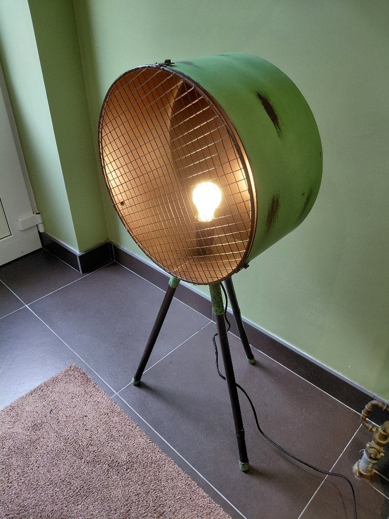 Vintage metalen vloerlamp, Huis en Inrichting, Ophalen, 100 tot 150 cm, Vintage, E27 (groot)