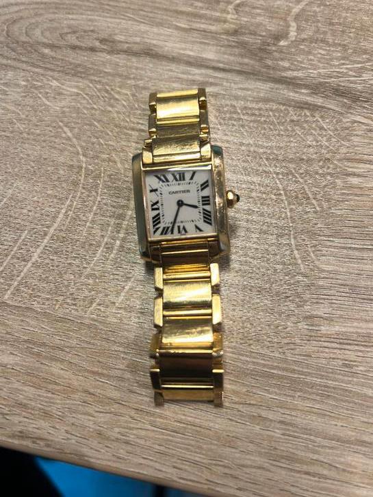 Gouden Cartier  dameshorloge -Montre Tank Francaise, Handtassen en Accessoires, Horloges | Dames, Zo goed als nieuw, Polshorloge