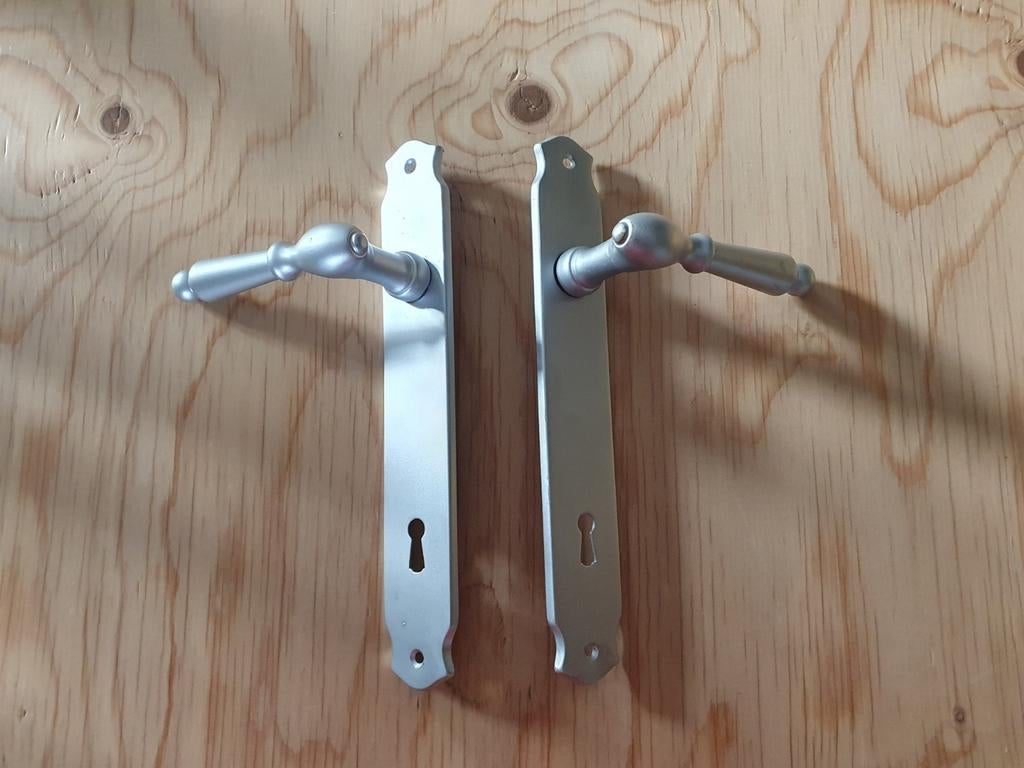 Zilver gespoten deurkruk, Ophalen of Verzenden, Gebruikt, Chroom, Klink of Kruk