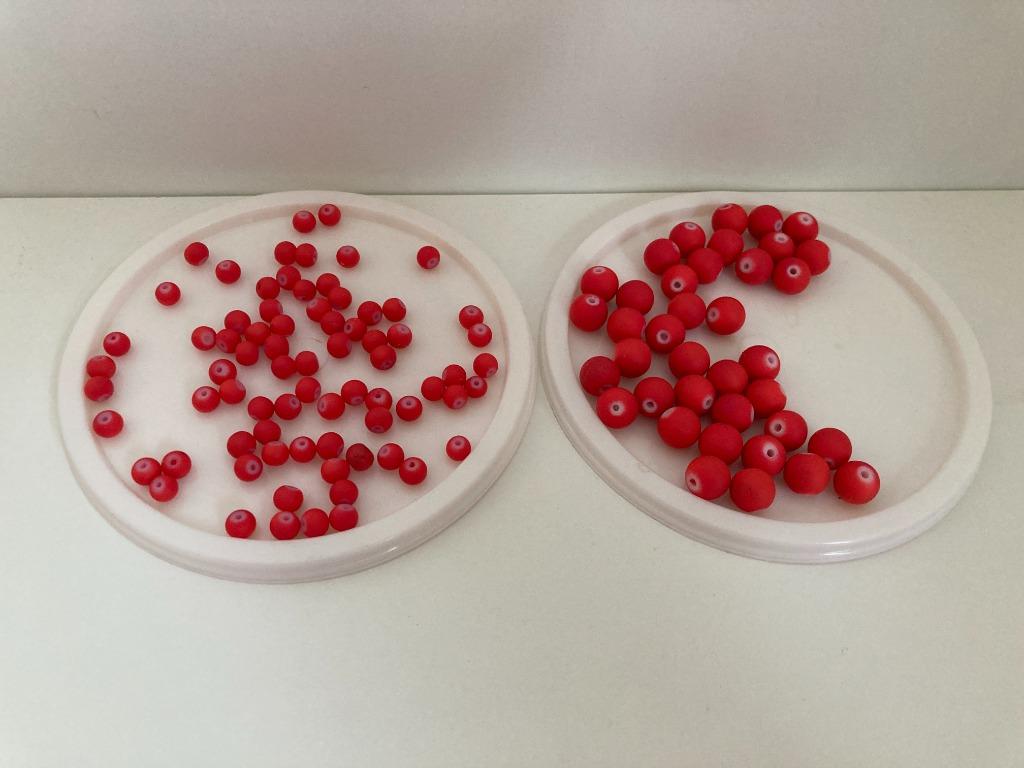 Parels glas rubberized rood, Hobby en Vrije tijd, Ophalen of Verzenden, Nieuw, Kraal