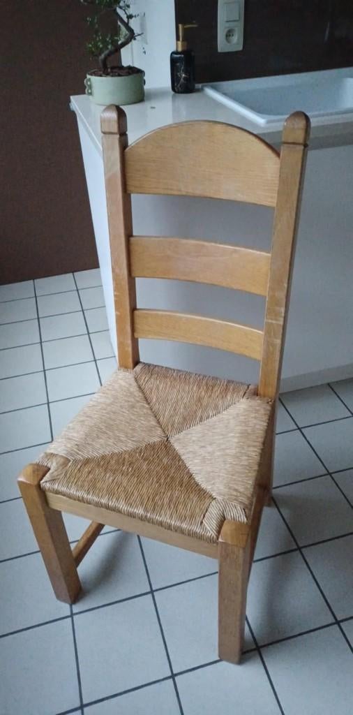 eiken stoelen, Enlèvement ou Envoi, Brun, Utilisé, Osier ou Rotin
