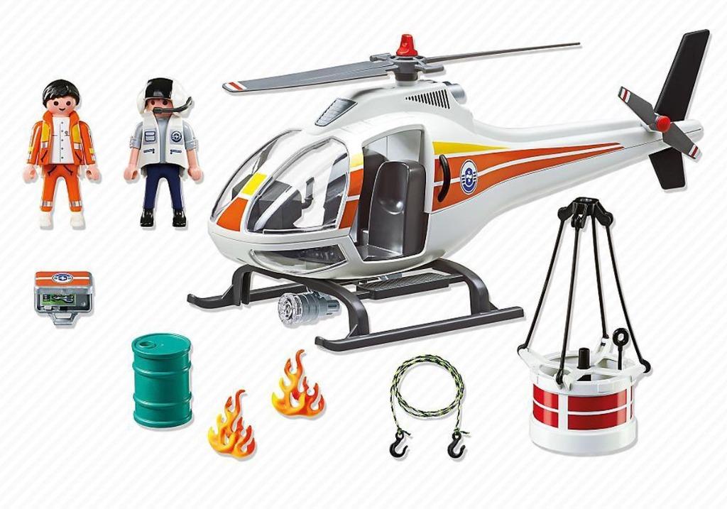 PLAYMOBIL Brandbestrijdingshelikopter, Kinderen en Baby's, Speelgoed | Playmobil, Zo goed als nieuw, Complete set, Ophalen of Verzenden