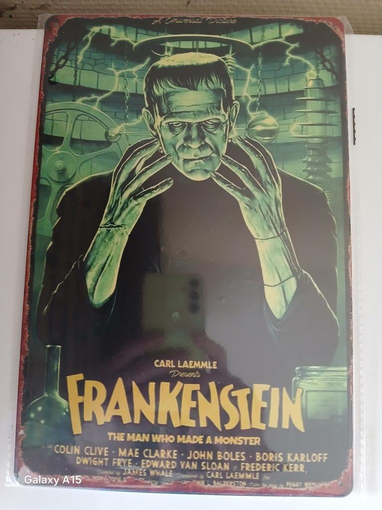 Frankenstein plaat film. 20 op 30 cm., Antiek en Kunst, Kunst | Tekeningen en Fotografie, Ophalen of Verzenden