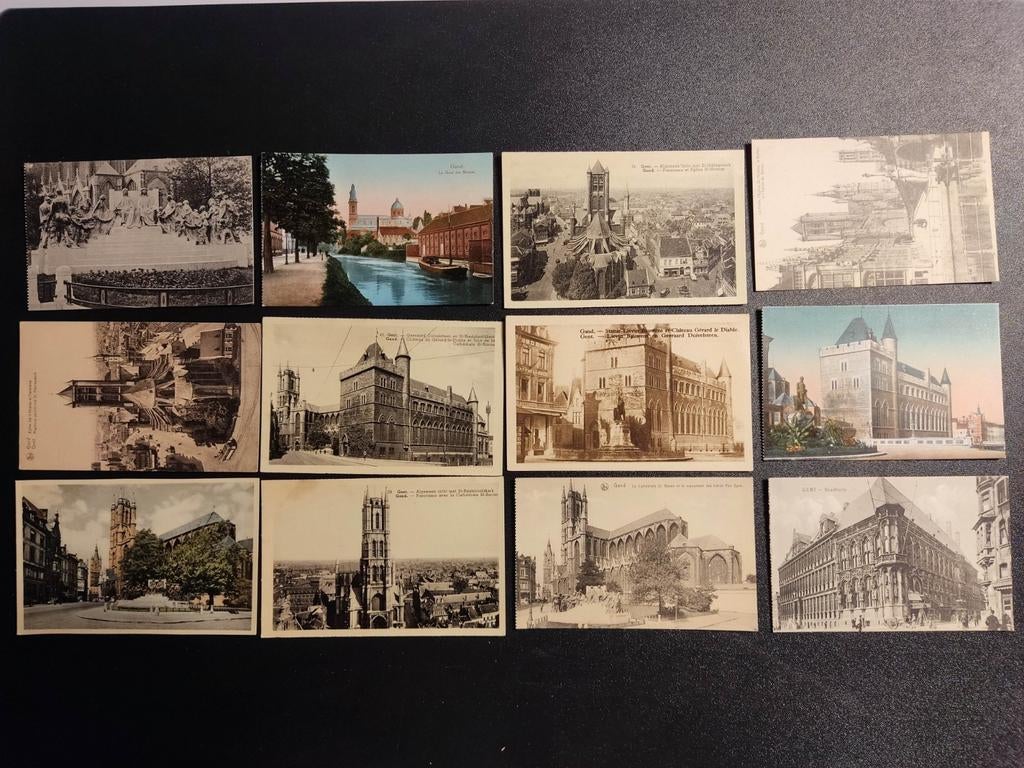 12 cartes postales anciennes Gand Gand, Enlèvement ou Envoi, Non affranchie, Flandre Orientale