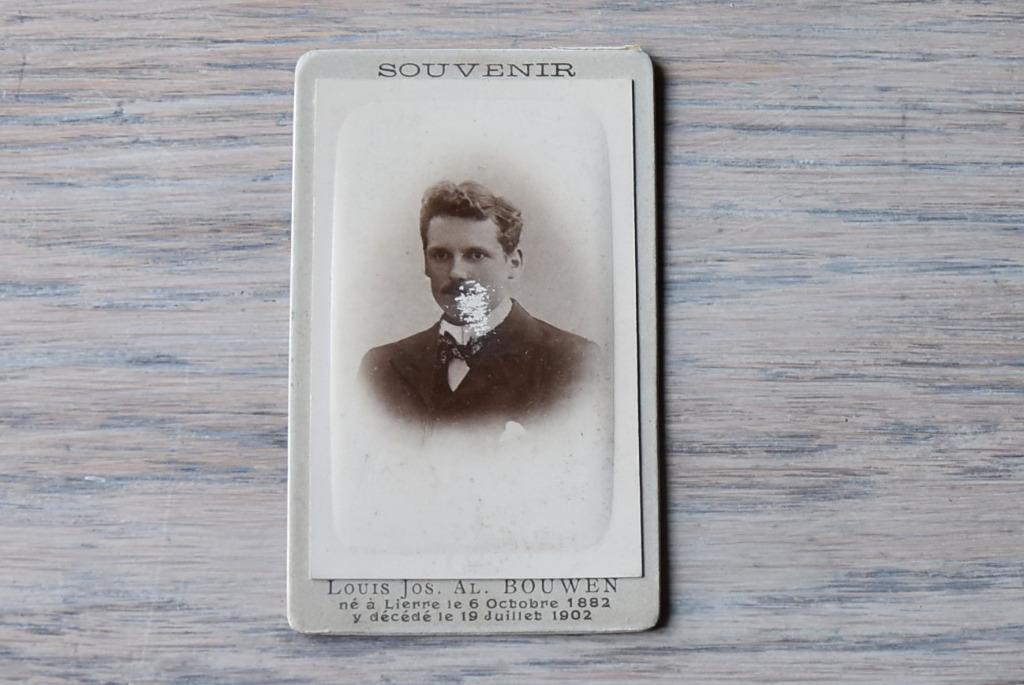 impression photo deuil jeune homme 1902, Avant 1940, Photo, Utilisé, Autres sujets/thèmes