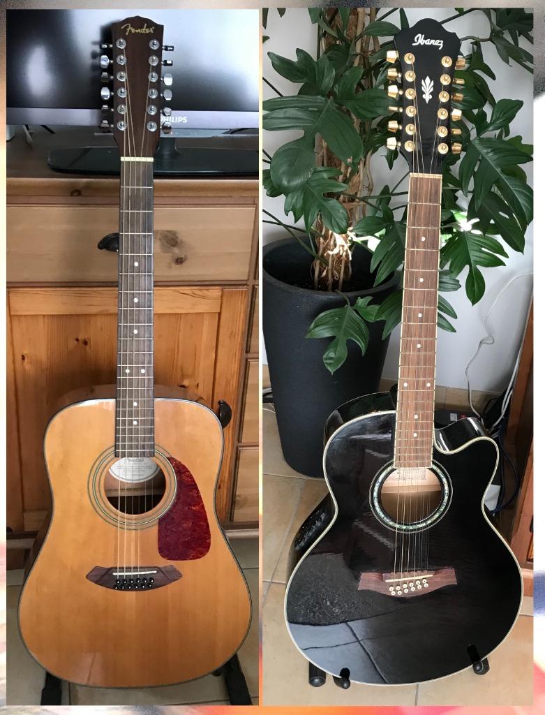 deux guitares 12 cordes Ibanez & Fender, Musique & Instruments, Enlèvement ou Envoi, Utilisé, Guitare Western ou Guitare Folk