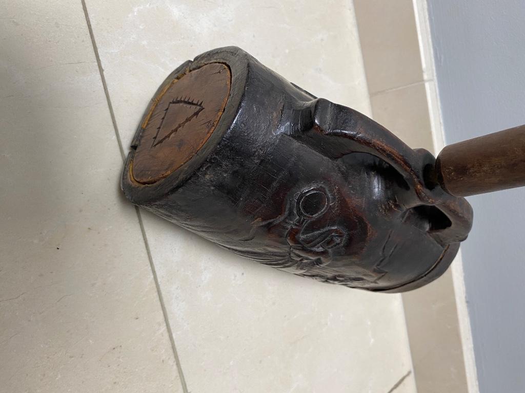 Houtensnijwerk drinkfles, Antiek en Kunst, Ophalen of Verzenden
