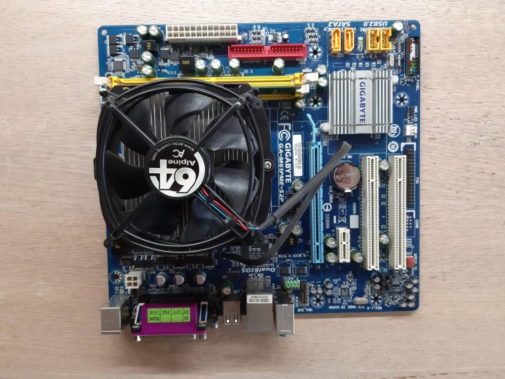 Moederbord Gigabyte GA-M61PME-S2P Athlon 7450 2.4GHz 1GB DDR, Autres types, Utilisé, DDR2, Enlèvement
