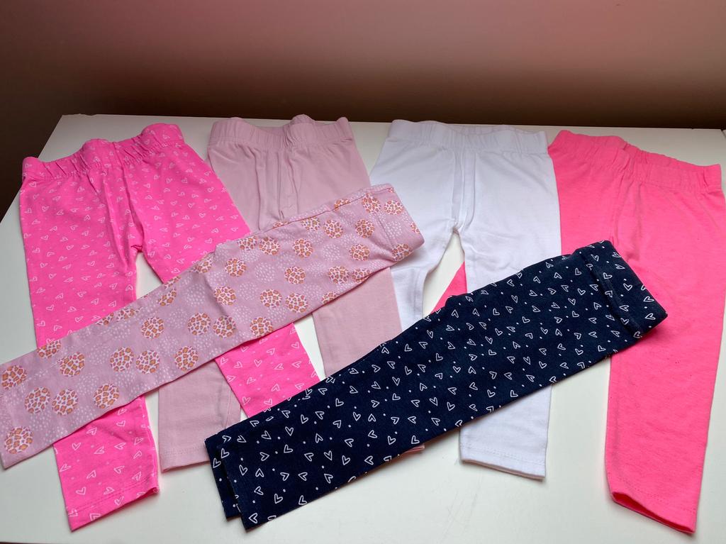 Set van 5 leggings en 1 gratis maat 74/80, Enlèvement ou Envoi, Comme neuf, Fille, Pantalon
