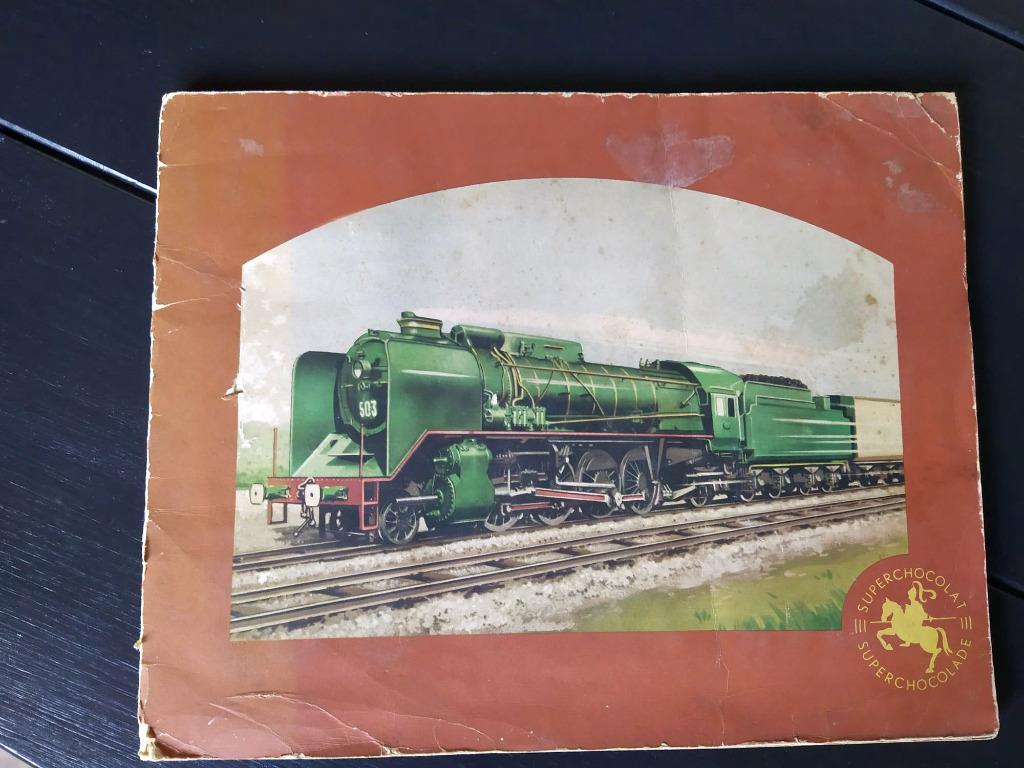 Album chromos trains Chocolat Jacques, Collections, Enlèvement ou Envoi, Gravure, Utilisé, 1940 à 1960