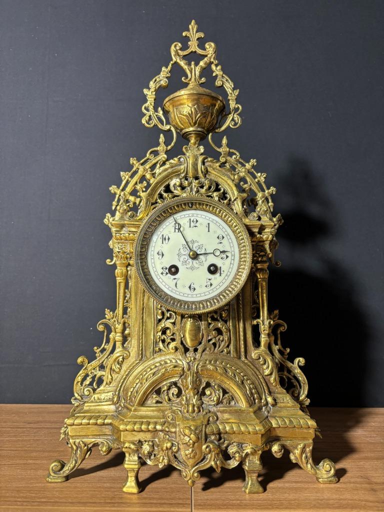 (52) Antieke Franse Bronzen Regency Stijl Pendule ca.1890, Enlèvement ou Envoi