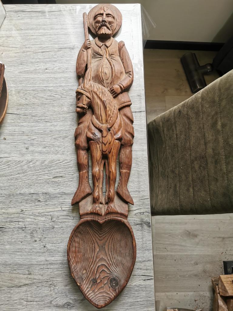 Don Quichot Grote houten lepel, Antiek en Kunst, Ophalen