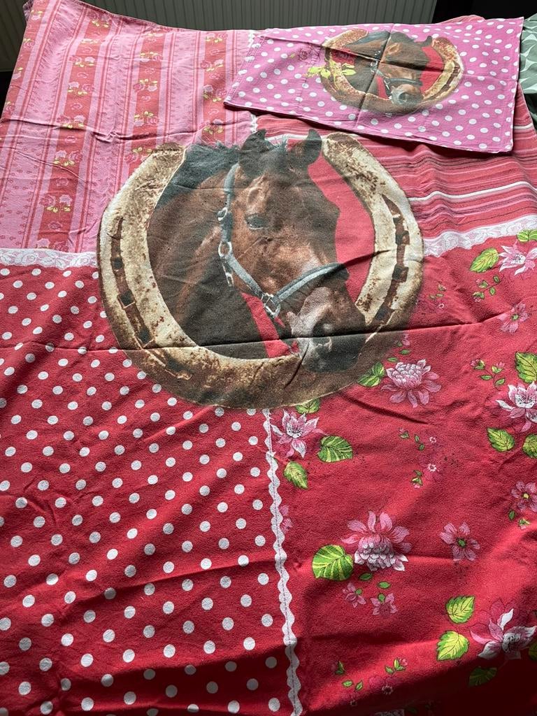 Housse de couette et taie FLANELLE cheval, Enlèvement, Comme neuf