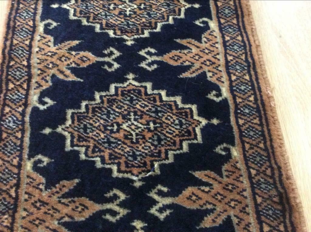 Wollen loper    Blauw afmetingen 30/105, Ophalen of Verzenden, Gebruikt, Blauw