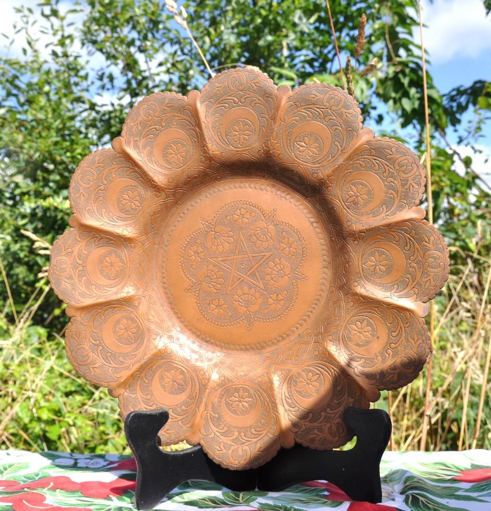 plateau en cuivre centre Etoile bord écaille, Enlèvement ou Envoi, Cuivre