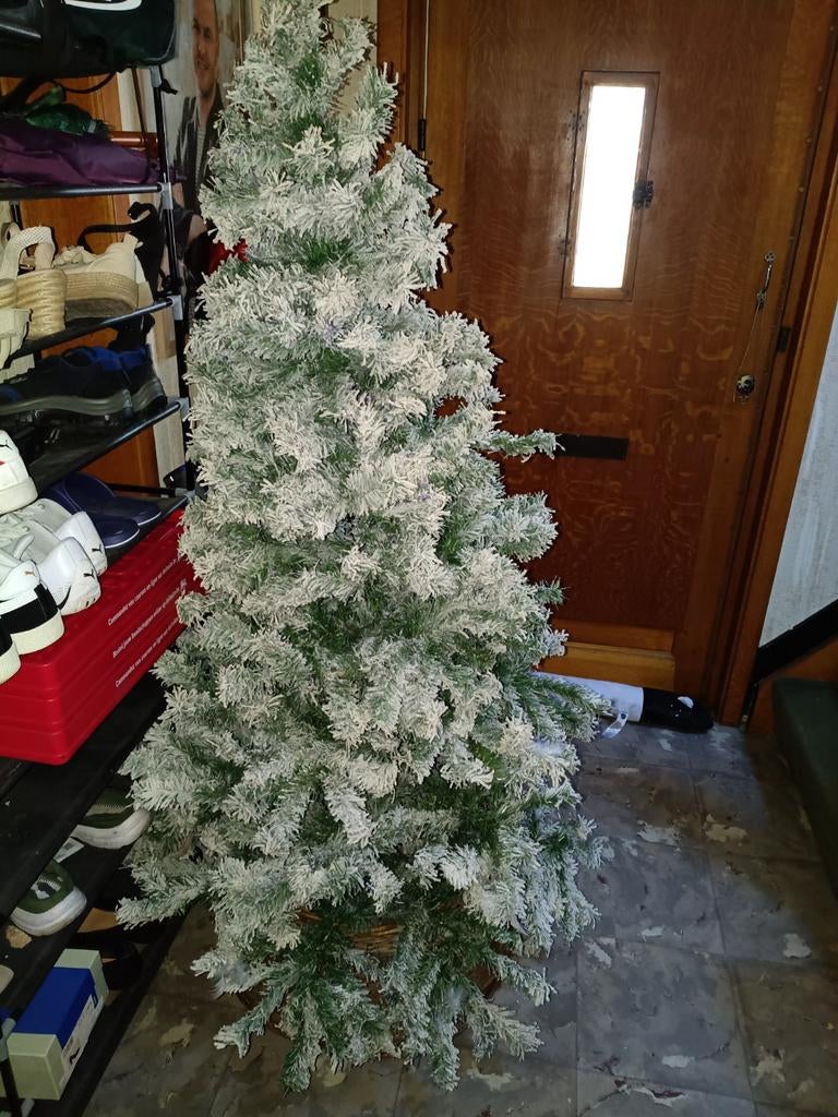 2 kerstbomen en doos kerstversiering., Diversen, Kerst, Ophalen