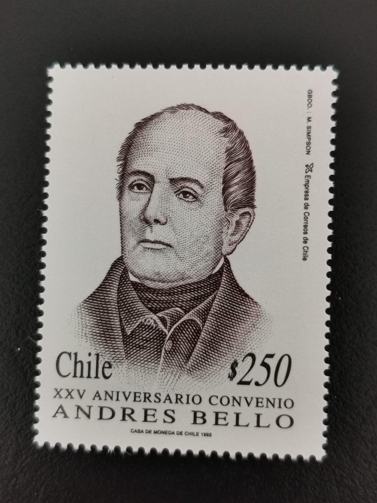 Chili 1995 - bekende personen - Andres Bello **, Ophalen of Verzenden, Postfris, Zuid-Amerika