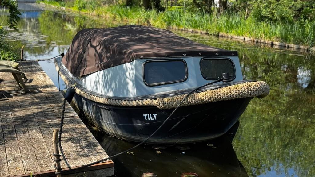 Stalen vlet sloep met zgan 11pk Vetus diesel inboord 4.80m, Watersport en Boten, 10 tot 30 pk, Staal, Binnenboordmotor, Diesel