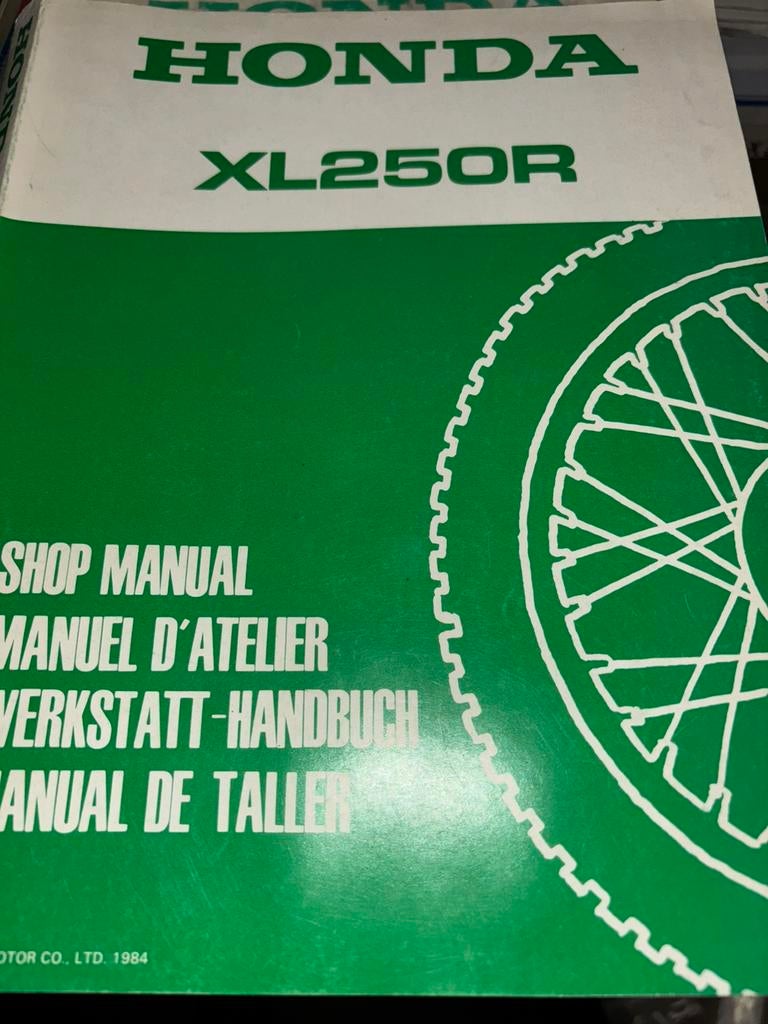 Workshopmanual Honda XL250R, Motoren, Handleidingen en Instructieboekjes, Ophalen of Verzenden, Honda