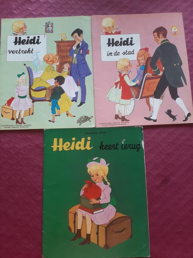 Set van 3 Vintage prentenboekjes – "Heidi" (jaren ’70), Boeken, Ophalen of Verzenden, Gelezen