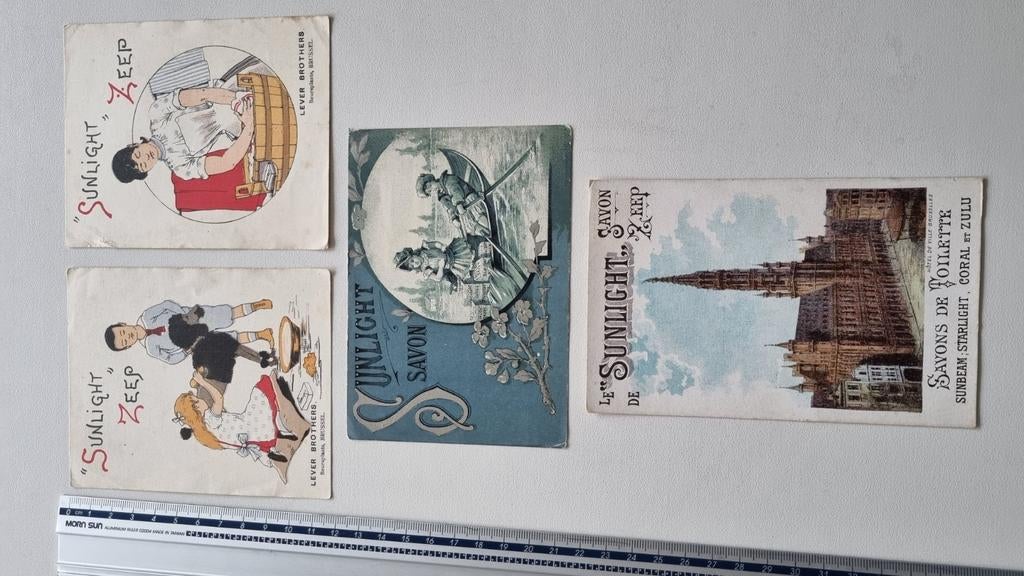 10 vieux savons chromos Sunlight de 1890 à 1900, Enlèvement ou Envoi