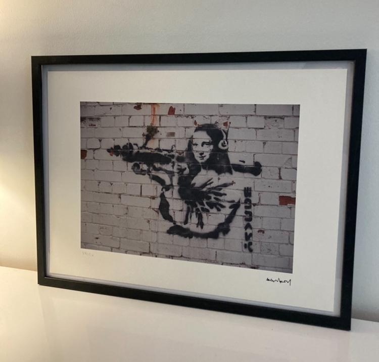 Banksy : lithographie encadrée et numérotée à la main, Enlèvement ou Envoi