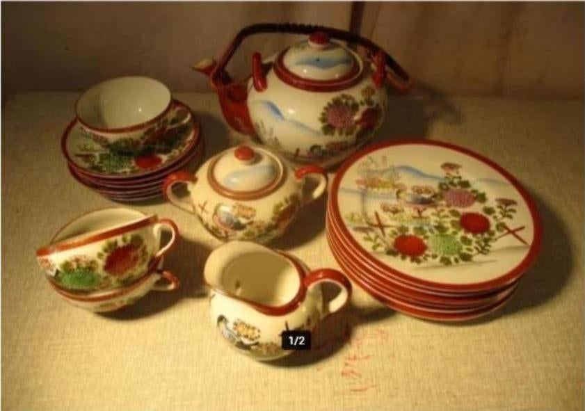 Zeer Mooi Oud Oosters Porseleine Servies, Ophalen of Verzenden