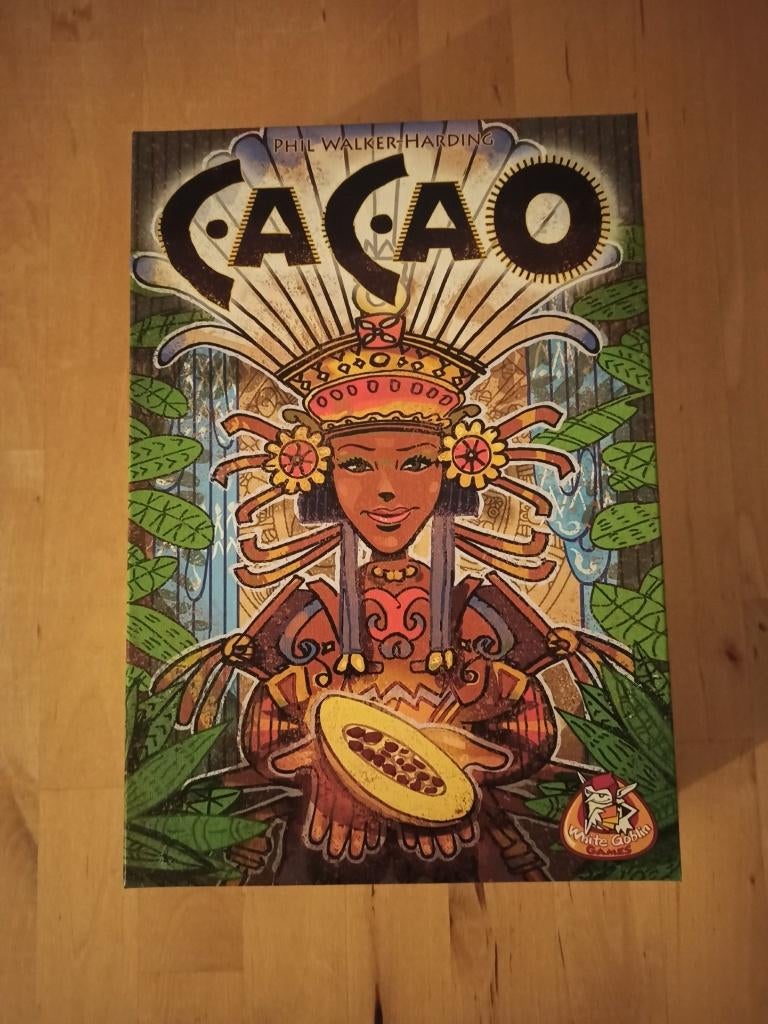 Cacao + uitbreiding Chocolatl, Ophalen of Verzenden, Zo goed als nieuw, White Goblin Games
