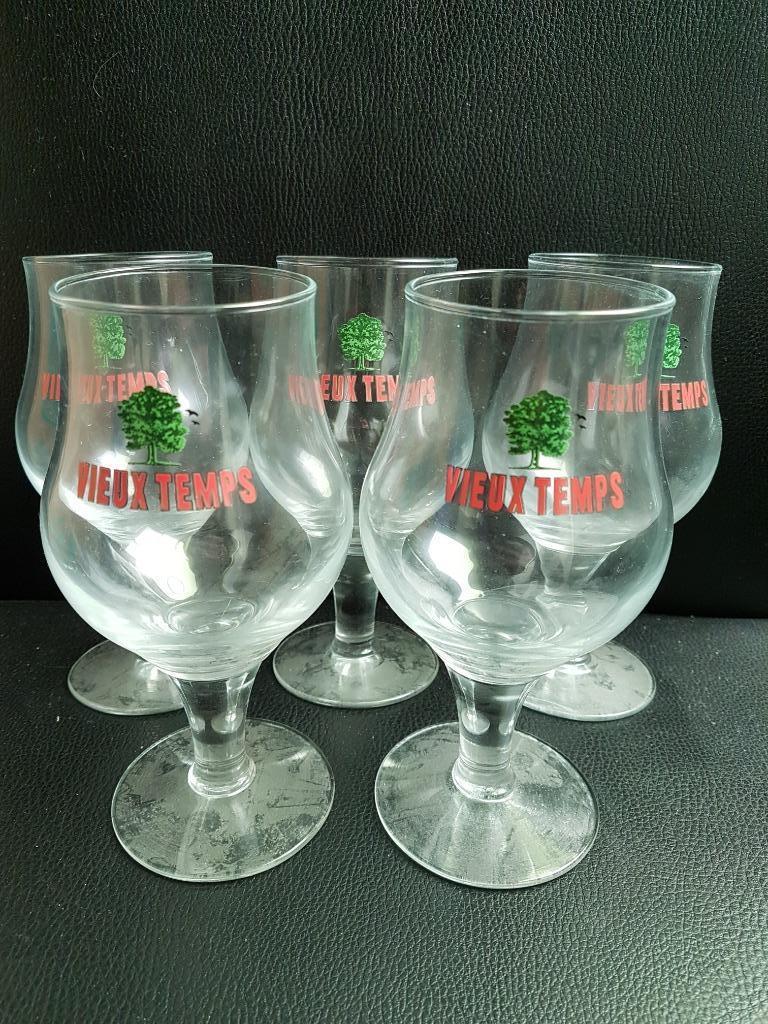 Bierglazen Vieux Temps 5 stuks, Enlèvement, Comme neuf, Verre à bière