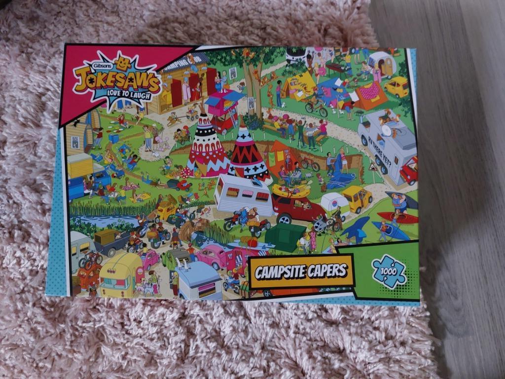 Gibsons "Campsite Capers" 1000 stukjes, Ophalen of Verzenden, 500 t/m 1500 stukjes, Zo goed als nieuw, Legpuzzel