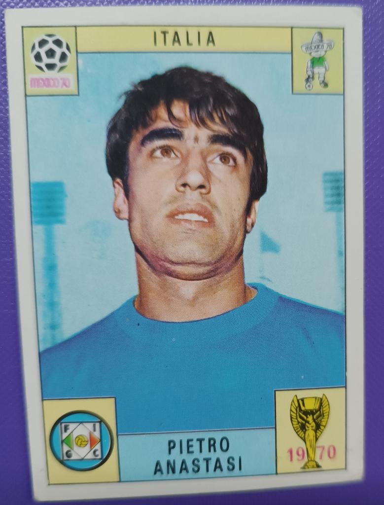 Carte Panini Coupe du monde de foot1970 Mexique ANASTASI, Envoi, Comme neuf