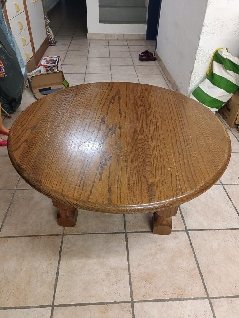 Table de salon ronde en chêne, Enlèvement, Utilisé, Chêne