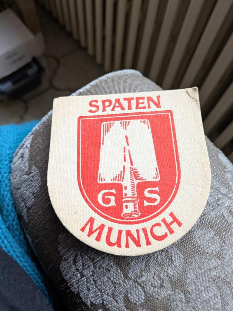 Munich spaten, Verzamelen, Biermerken, Ophalen of Verzenden, Gebruikt, Viltje(s)