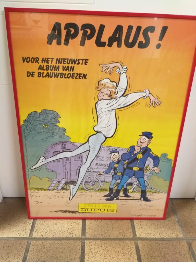 POSTER BLAUWBLOEZEN + LIJST, Verzamelen, Ophalen, Gebruikt, Overige onderwerpen, Met lijst