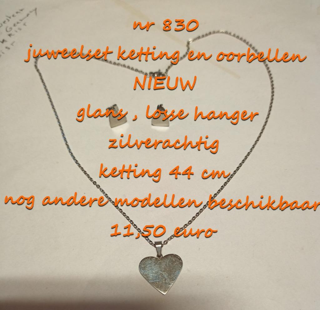830. Juweelset : ketting en oorbellen , NIEUW , verzending i, Verzenden, Nieuw, Zilver, Overige materialen