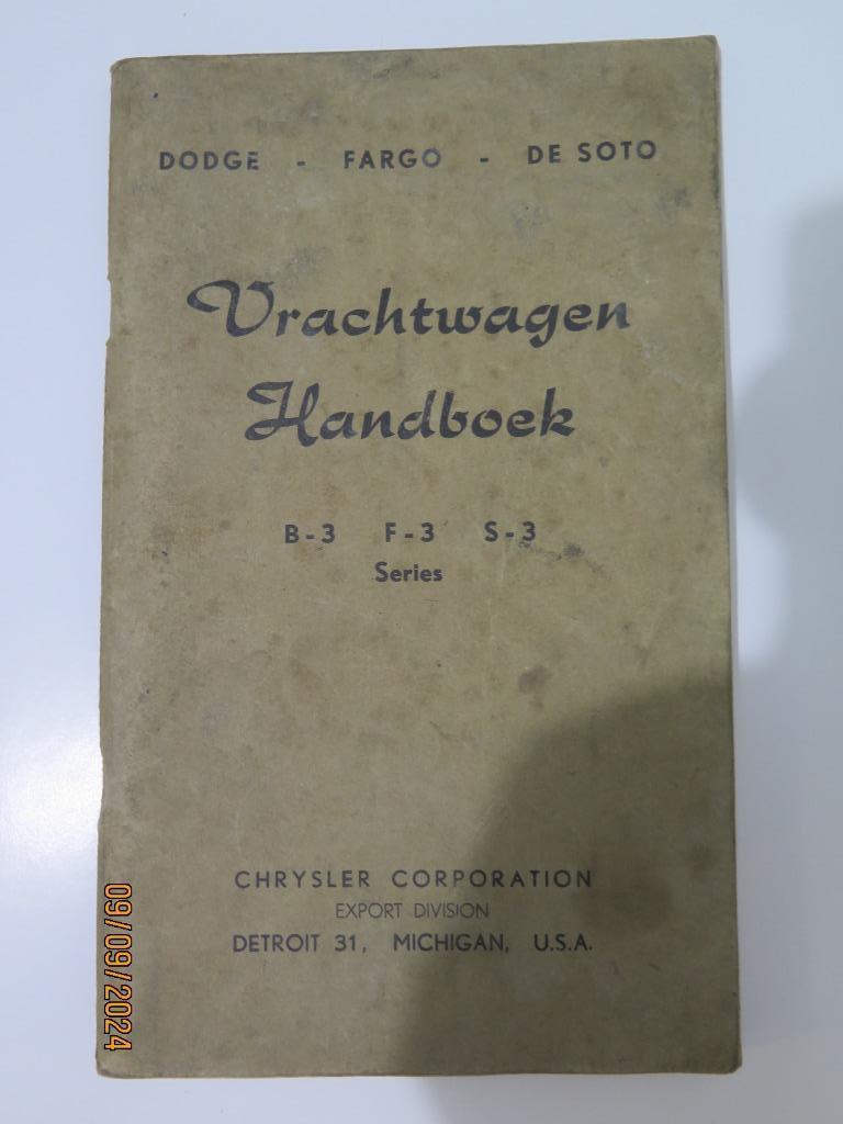 DODGE  FARGO  DE SOTO handleiding vrachtwagen, Verzenden