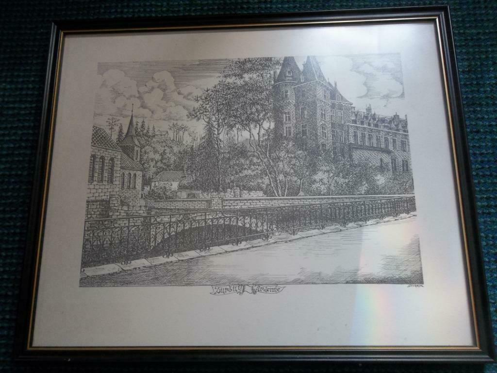 Durbuy - Kasteel aan de oever van de Ourthe - Ingelijst ., Enlèvement ou Envoi