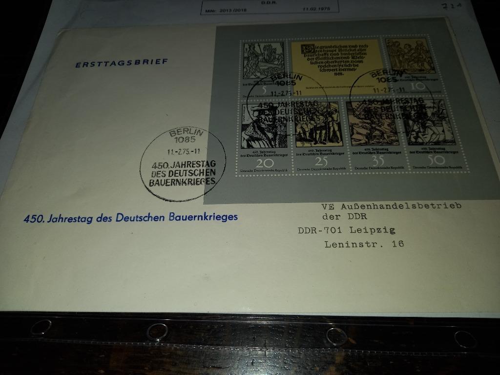 DDR Fdc 2013/18 lot 721, Ophalen of Verzenden, DDR, Gestempeld