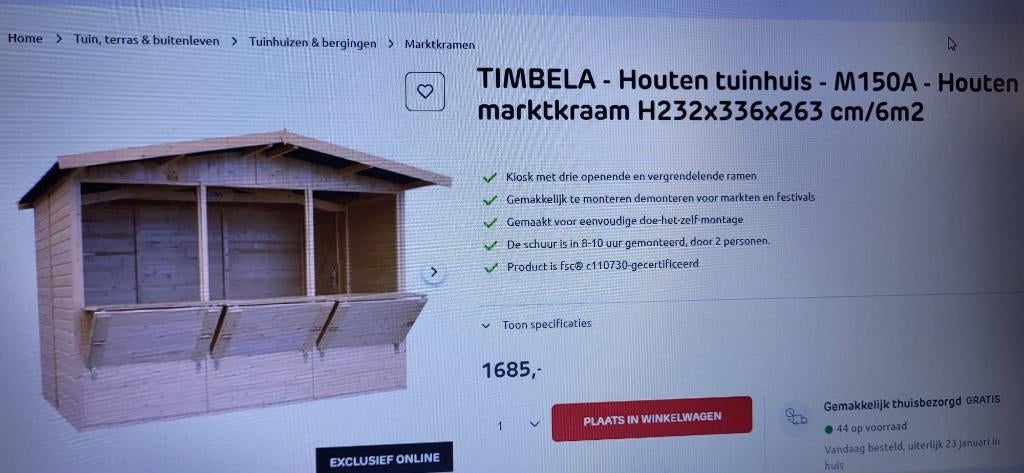 tuinhuis/tuinbar/, Tuin en Terras, Ophalen, Zo goed als nieuw