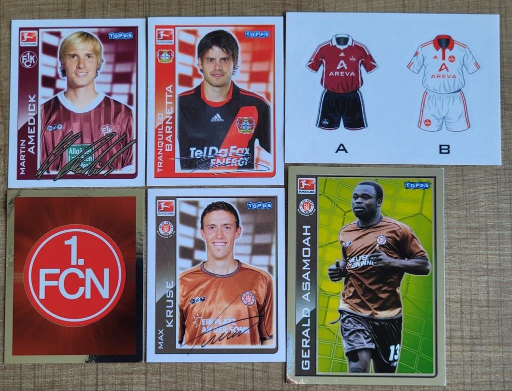 6 voetbalstickers: Bundesliga, Verzamelen, Ophalen of Verzenden, Zo goed als nieuw, Poster, Plaatje of Sticker