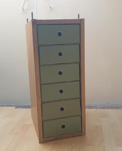 Vintage ladekastje met 6 lades, Huis en Inrichting, Ophalen, Minder dan 50 cm, Gebruikt, 5 laden of meer