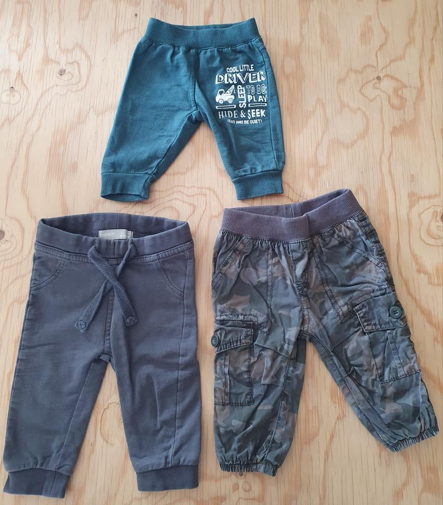 3 comfi broekjes - Maat 62, Enfants & Bébés, Vêtements de bébé | Taille 62, Pantalon, Garçon, Enlèvement ou Envoi, Name it