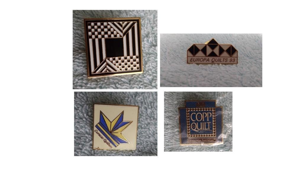 4 épingles sur le thème de l'art de la courtepointe, Collections, Broches, Pins & Badges, Enlèvement, Neuf, Autres sujets/thèmes