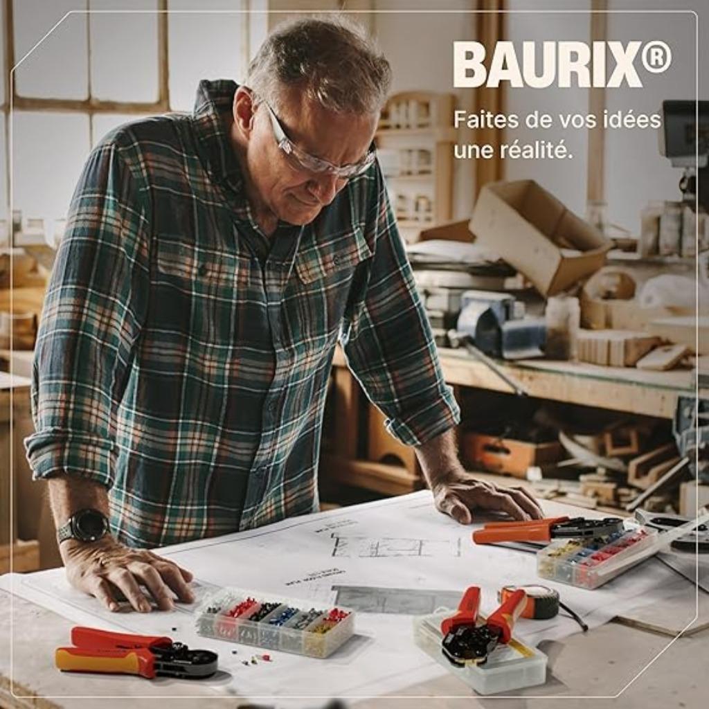 Pince à sertir BAURIX avec 1800 embouts de câble FAST FREE, Envoi, Neuf